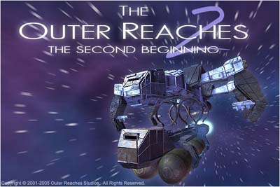 The Outer Reaches - The Second Beginning Splash Screen - Vampire class freighter attacking a cargo ship